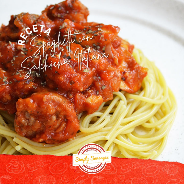 Spaghetti con salchicha italiana