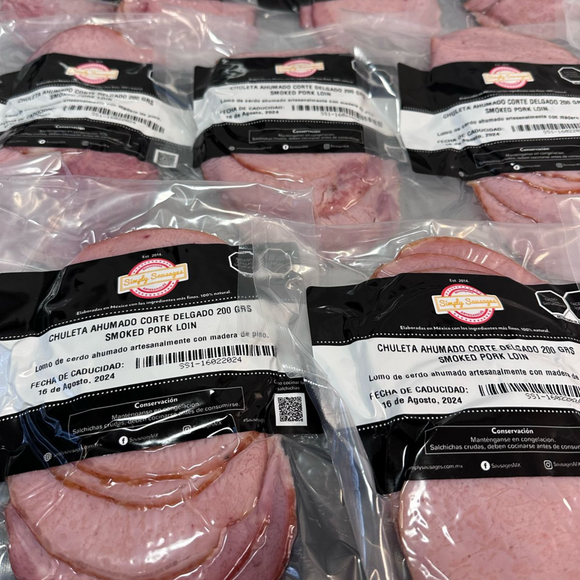 Canadian Bacon thick cut - Lomo de cerdo ahumado - corte grueso - Simply Sausages - Salchichas Artesanales